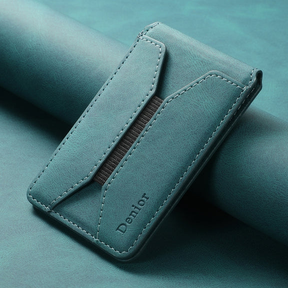 Denior V11 VV MagSafe Magnetic Phone PU Card Sleeve(Blue)