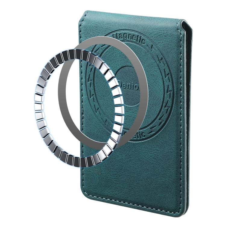 Denior V11 VV MagSafe Magnetic Phone PU Card Sleeve(Blue)