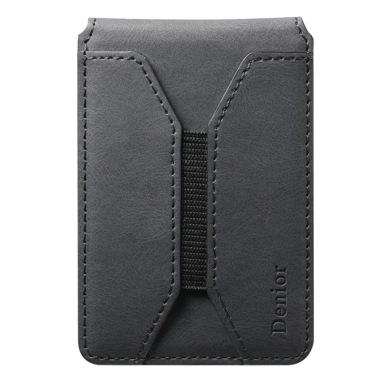 Denior V11 VV MagSafe Magnetic Phone PU Card Sleeve(Black)