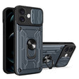 For iPhone 16 Plus Sliding Camshield TPU+PC Phone Case with Card Slot(Grey) - iPhone 16 Plus Cases by PMC TechLife | Online Shopping South Africa | PMC TechLife | Buy Now Pay Later Mobicred