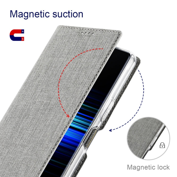 For Sharp Aquos Wish4 ViLi DMX Series TPU + PU Leather Magnetic Phone Case(Grey)