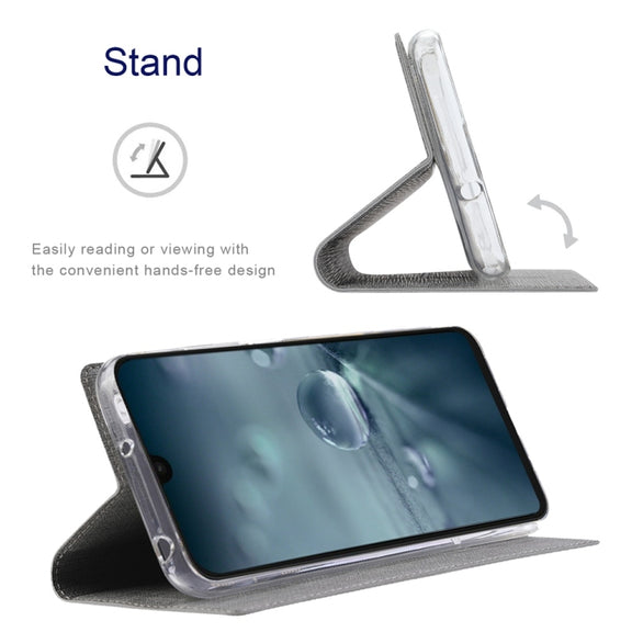 For Sharp Aquos Wish4 ViLi DMX Series TPU + PU Leather Magnetic Phone Case(Grey)