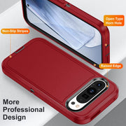 For Google Pixel 9 Pro Life Water-resistant Rugged PC + Silicone Phone Case(Red + Black)