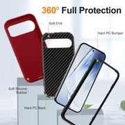 For Google Pixel 9 Pro Life Water-resistant Rugged PC + Silicone Phone Case(Red + Black)