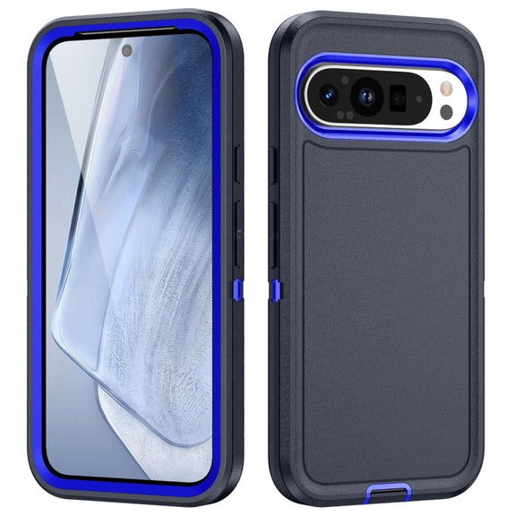 For Google Pixel 9 Pro Life Water-resistant Rugged PC + Silicone Phone Case(Dark Blue + Royal Blue)