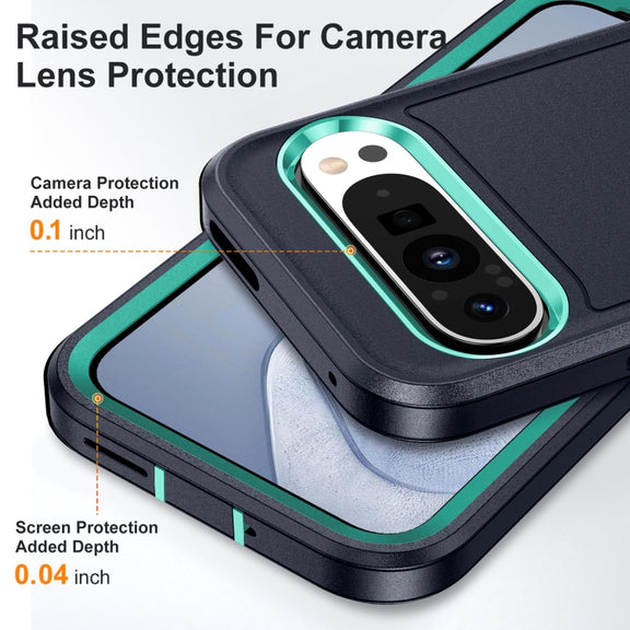 For Google Pixel 9 Pro Life Water-resistant Rugged PC + Silicone Phone Case(Dark Blue + Light Blue)
