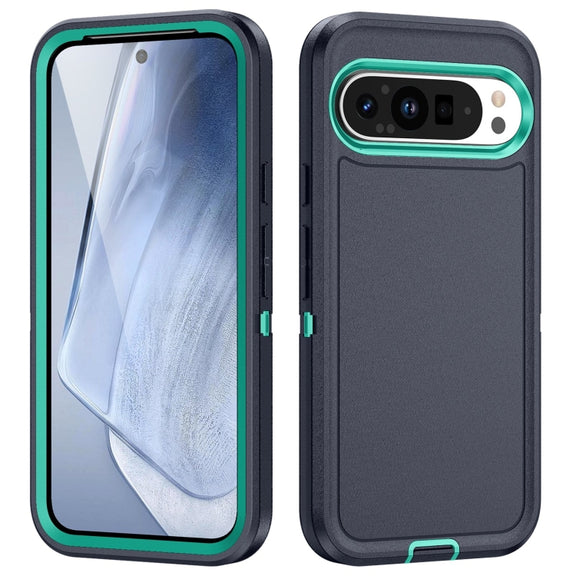 For Google Pixel 9 Pro Life Water-resistant Rugged PC + Silicone Phone Case(Dark Blue + Light Blue)