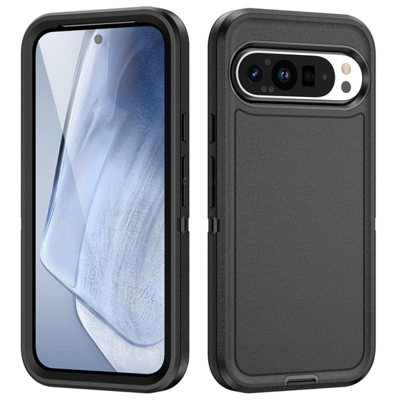For Google Pixel 9 Life Water-resistant Rugged PC + Silicone Phone Case(Black)