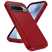 For Google Pixel 9 Life Water-resistant Rugged PC + Silicone Phone Case(Red + Black)