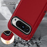 For Google Pixel 9 Life Water-resistant Rugged PC + Silicone Phone Case(Red + Black)