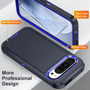 For Google Pixel 9 Life Water-resistant Rugged PC + Silicone Phone Case(Dark Blue + Royal Blue)
