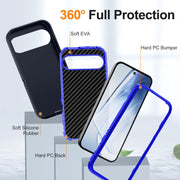 For Google Pixel 9 Life Water-resistant Rugged PC + Silicone Phone Case(Dark Blue + Royal Blue)