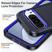 For Google Pixel 9 Life Water-resistant Rugged PC + Silicone Phone Case(Dark Blue + Royal Blue)