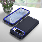 For Google Pixel 9 Life Water-resistant Rugged PC + Silicone Phone Case(Dark Blue + Royal Blue)