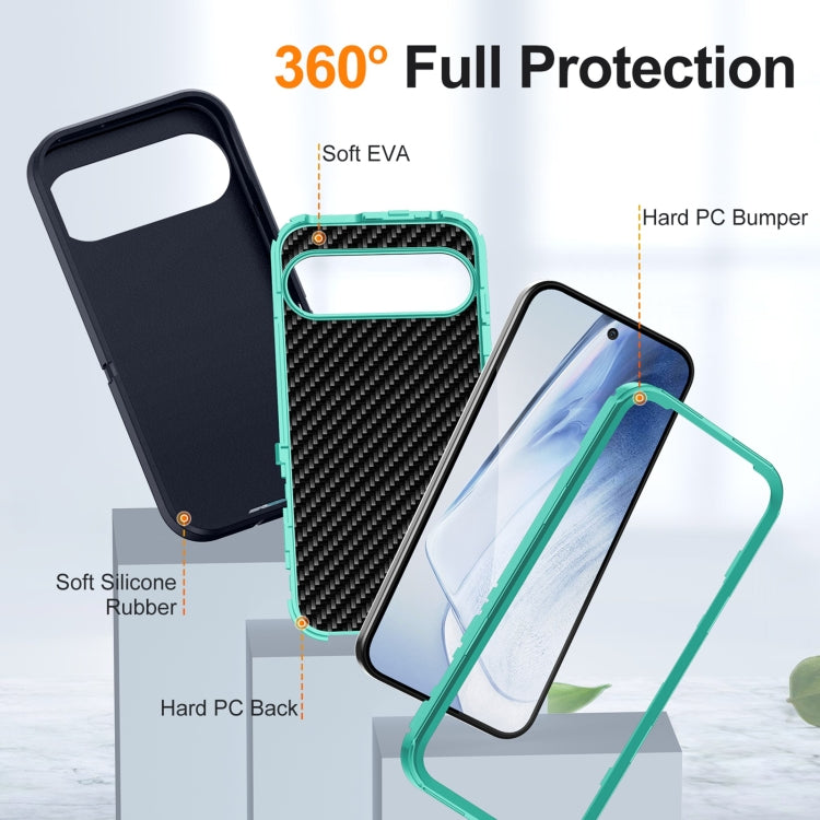 For Google Pixel 9 Life Water-resistant Rugged PC + Silicone Phone Case(Dark Blue + Light Blue)