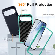 For Google Pixel 9 Life Water-resistant Rugged PC + Silicone Phone Case(Dark Blue + Light Blue)