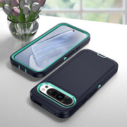 For Google Pixel 9 Life Water-resistant Rugged PC + Silicone Phone Case(Dark Blue + Light Blue)