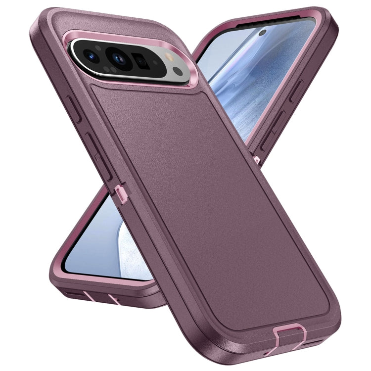 For Google Pixel 9 Life Water-resistant Rugged PC + Silicone Phone Case(Purple + Pink)