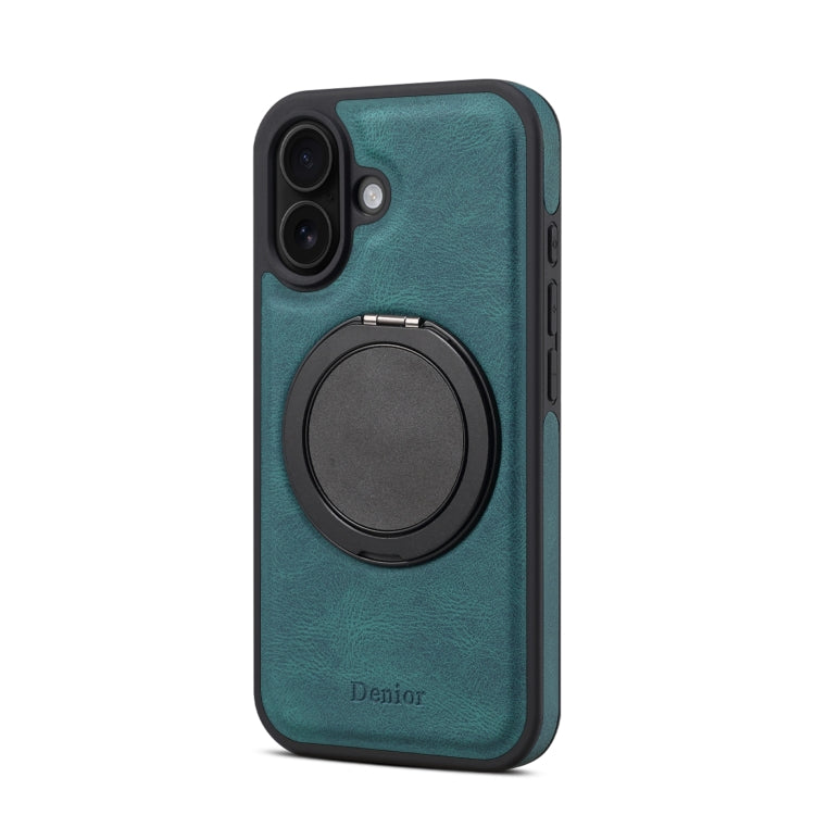 For iPhone 16 Denior A14 Skin Feel Rotating Holder MagSafe Phone Case(Blue)