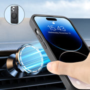 For iPhone 16 Pro Denior A14 Skin Feel Rotating Holder MagSafe Phone Case(Black)