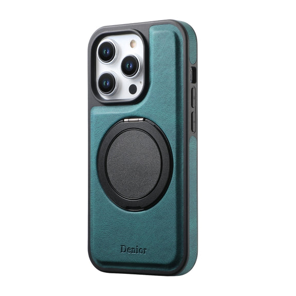 For iPhone 16 Pro Max Denior A14 Skin Feel Rotating Holder MagSafe Phone Case(Blue)