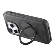For iPhone 16 Pro Max Denior A14 Skin Feel Rotating Holder MagSafe Phone Case(Black)