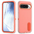 For Google Pixel 9 Pro Rugged PC + Silicone Phone Case with Holder(Transparent+Orange) - Google Cases by PMC TechLife | Online Shopping South Africa | PMC TechLife | Buy Now Pay Later Mobicred