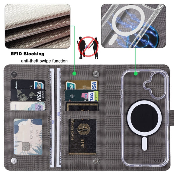 For Samsung Galaxy S24+ 5G ViLi GHA-C Series RFID MagSafe Magnetic Flip Leather Phone Case(Grey)