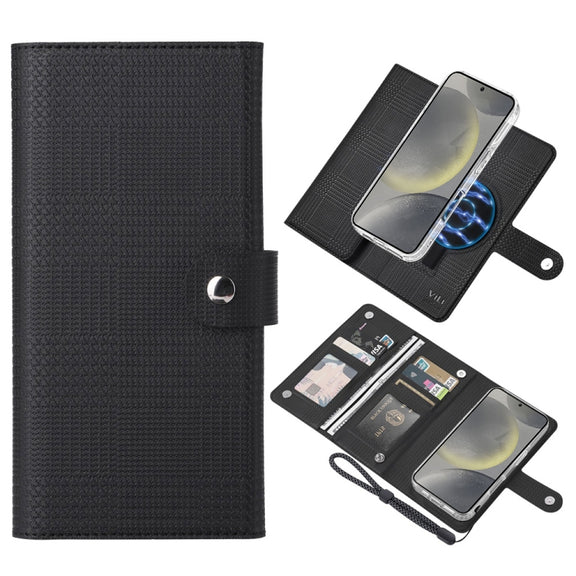 For Samsung Galaxy S24+ 5G ViLi GHA-C Series RFID MagSafe Magnetic Flip Leather Phone Case(Black)