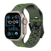 For Apple Watch Ultra 2 49mm Meteorite Two-color Silicone Watch Band(Army Green)