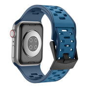 For Apple Watch Series 9 45mm Meteorite Two-color Silicone Watch Band(Navy Blue)