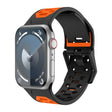 For Apple Watch SE 44mm Meteorite Two-color Silicone Watch Band(Black Orange) - free shipping - PMc TechLife - Order now!