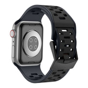 For Apple Watch SE 44mm Meteorite Two-color Silicone Watch Band(Grey Black)