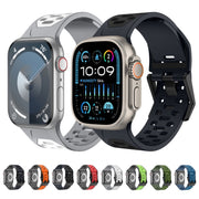 For Apple Watch Series 3 42mm Meteorite Two-color Silicone Watch Band(Grey Black)