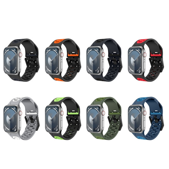 For Apple Watch SE 44mm Meteorite Two-color Silicone Watch Band(Grey White)