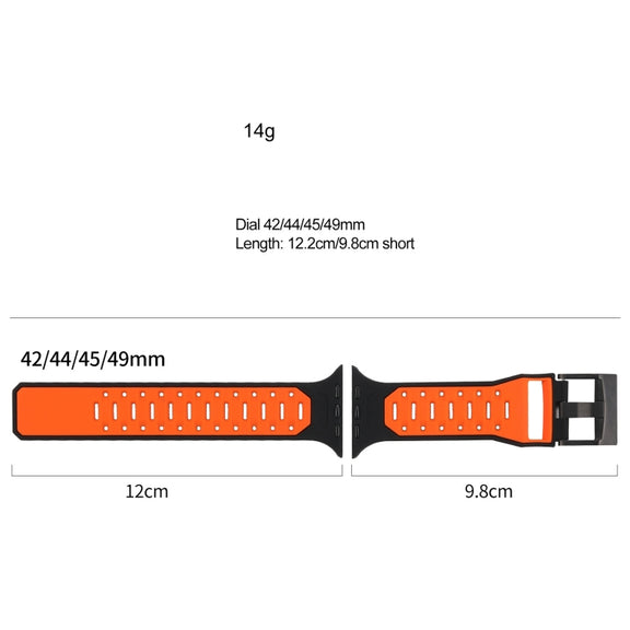 For Apple Watch Series 8 45mm Meteorite Two-color Silicone Watch Band(Grey White)