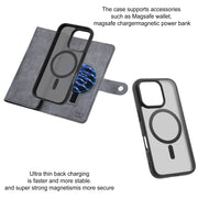 For iPhone 16 Pro ViLi GVA Series MagSafe Magnetic RFID Leather Phone Case(Grey)