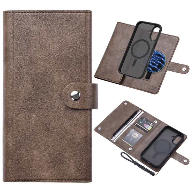 For iPhone 16 ViLi GVS Series MagSafe Magnetic RFID Leather Phone Case(Coffee)