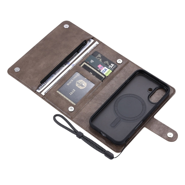 For iPhone 16 ViLi GVS Series MagSafe Magnetic RFID Leather Phone Case(Coffee)