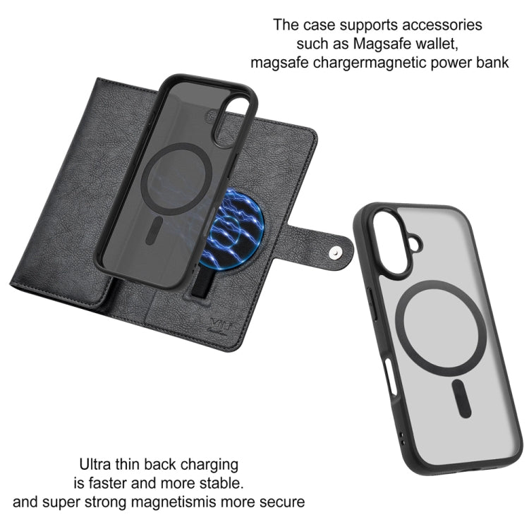 For iPhone 16 Plus ViLi GVS Series MagSafe Magnetic RFID Leather Phone Case(Black)