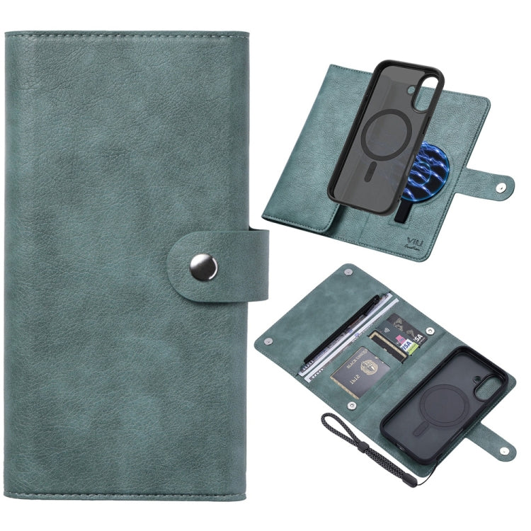 For iPhone 16 Plus ViLi GVS Series MagSafe Magnetic RFID Leather Phone Case(Green)