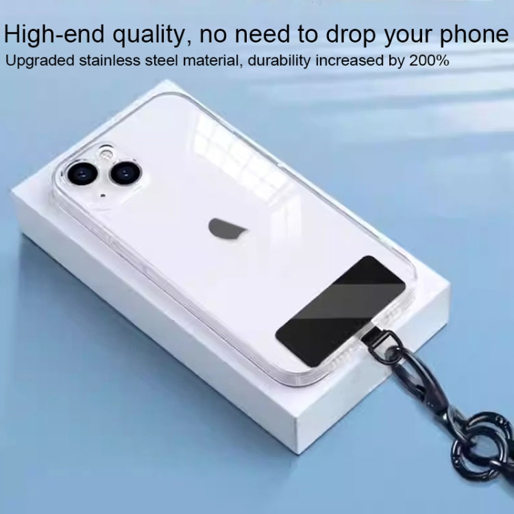 Rectangle Metal Mobile Phone Lanyard Fixing Gasket(Black)