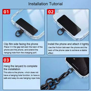 Rectangle Metal Mobile Phone Lanyard Fixing Gasket(Black)