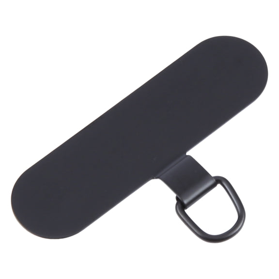 Oval Metal Mobile Phone Lanyard Fixing Gasket(Black)