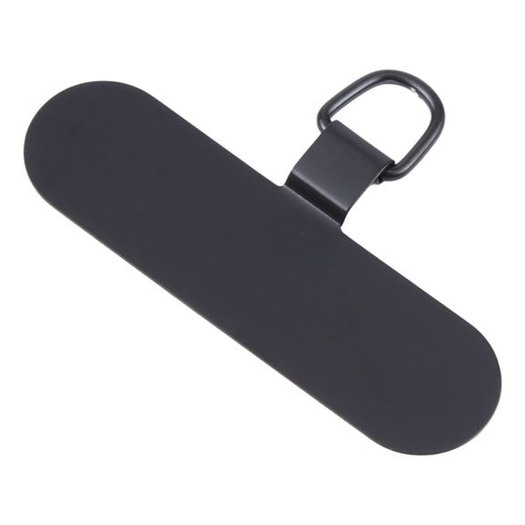 Oval Metal Mobile Phone Lanyard Fixing Gasket(Black)