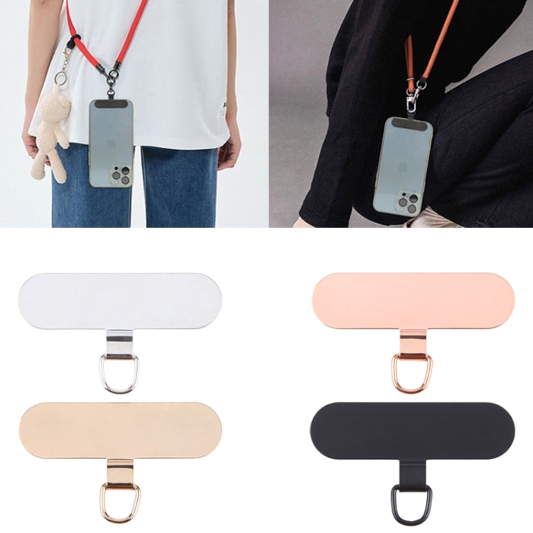 Oval Metal Mobile Phone Lanyard Fixing Gasket(Black)