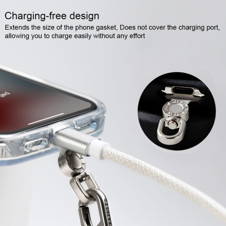 360 Degree Rotation Mobile Phone Lanyard Fixing Gasket(White)