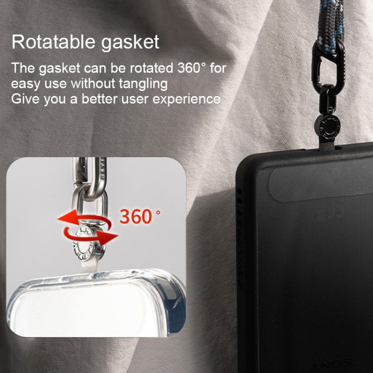 360 Degree Rotation Mobile Phone Lanyard Fixing Gasket(White)