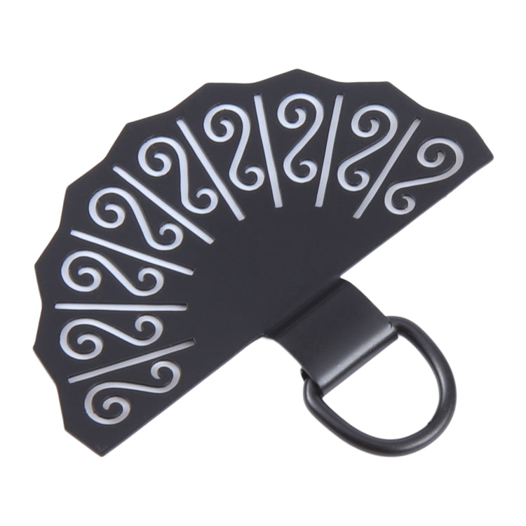 Fan-shaped Metal Mobile Phone Lanyard Fixing Gasket(Black)