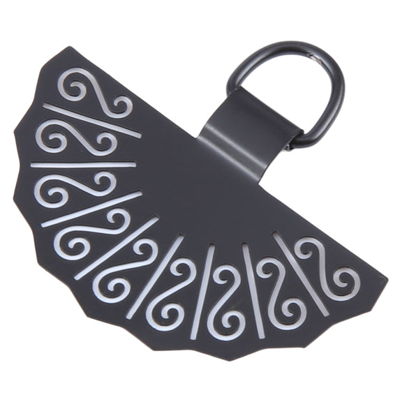 Fan-shaped Metal Mobile Phone Lanyard Fixing Gasket(Black)